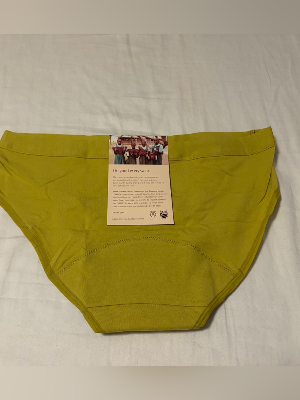 Saalt Leakproof Panty in Green Matcha - Size S